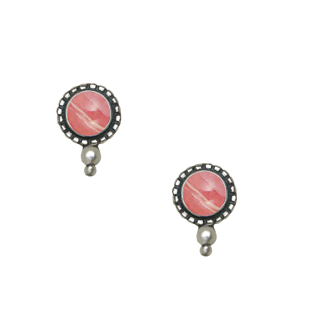 Sterling Silver Rhodocrosite Post Stud Earrings